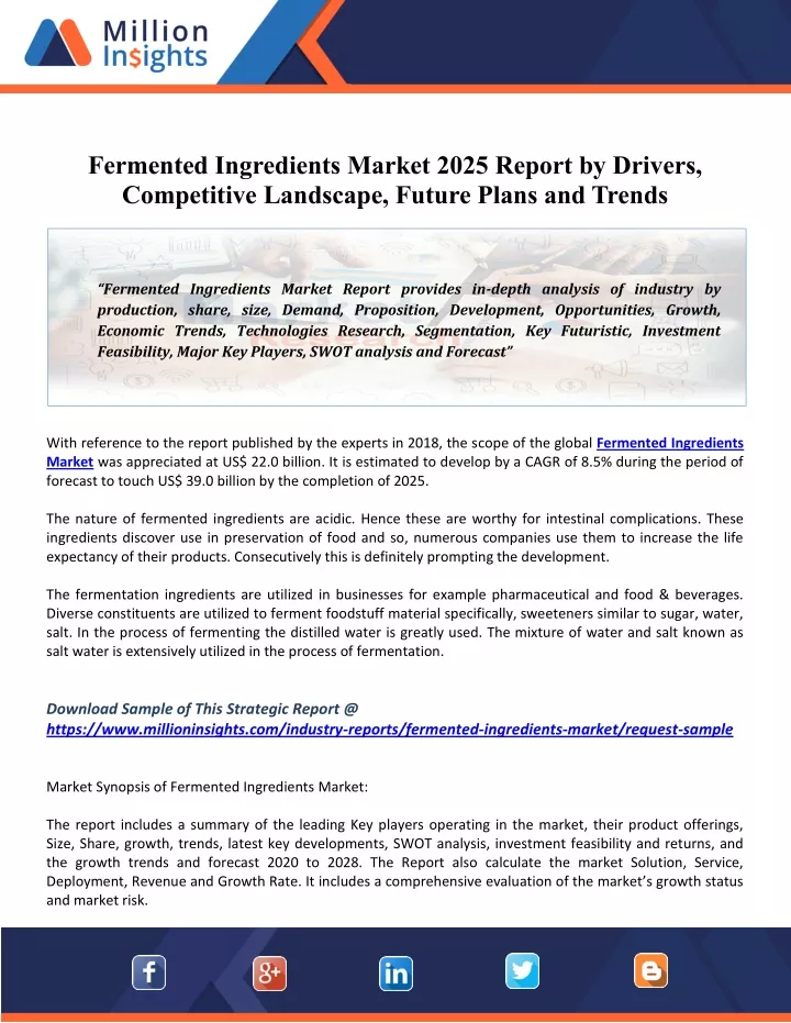 fermented ingredients market 2025 report