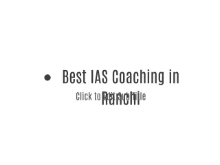 Best IAS Coaching in Ranchi