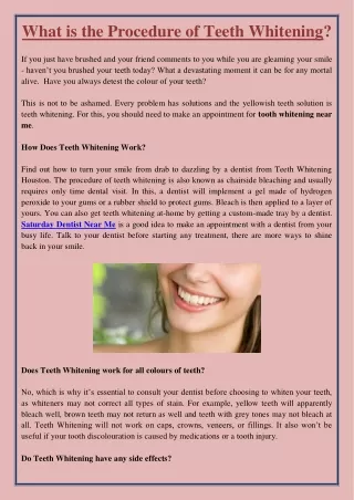 what is the procedure of teeth whitening