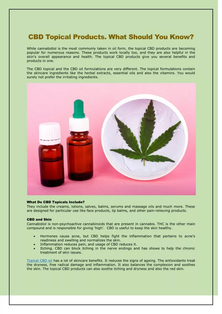 cbd topical products what should you know while