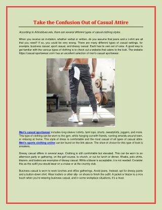 take the confusion out of casual attire