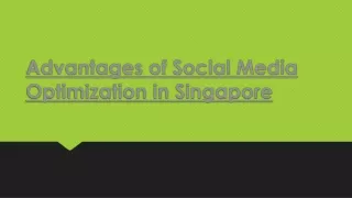 advantages of social media optimization in singapore