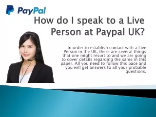 how do i speak to a live person at paypal uk