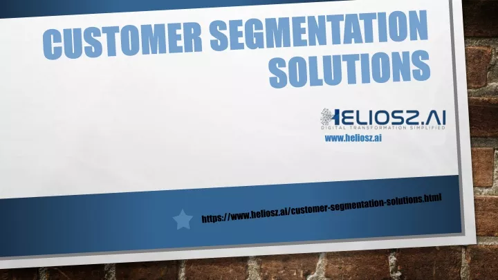 customer segmentation solutions