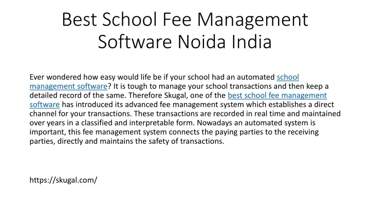 best school fee management software noida india