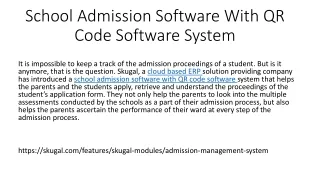 school admission software with qr code software system