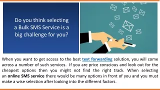 do you think selecting a bulk sms service