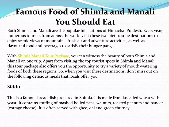 famous food of shimla and manali you should eat