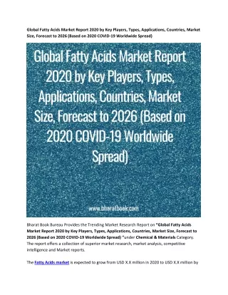 global fatty acids market report 2020