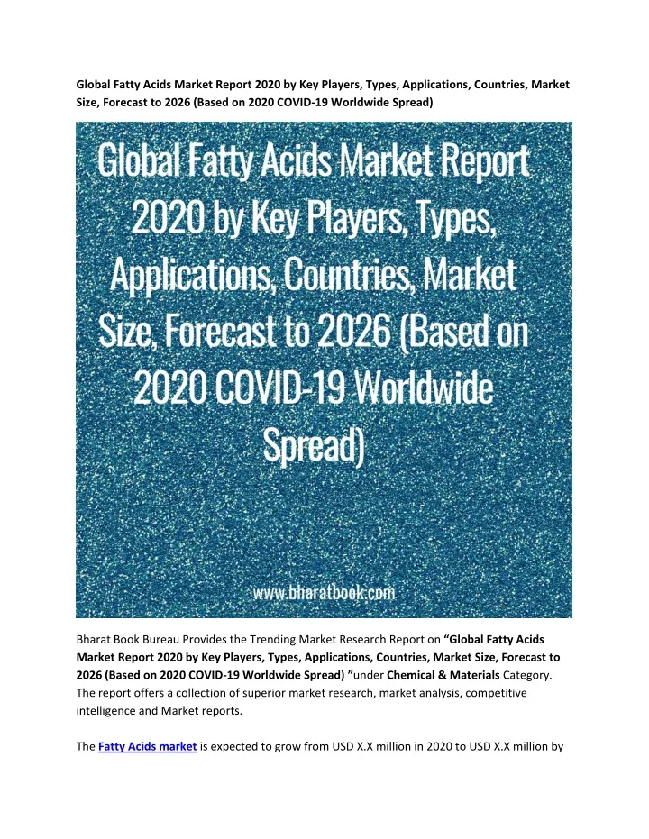 global fatty acids market report 2020