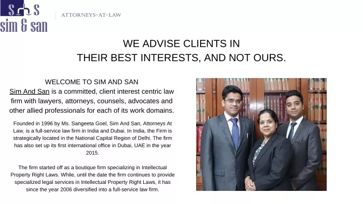 we advise clients in their best interests