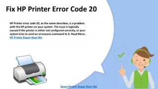 Fix HP Printer Error Code 20