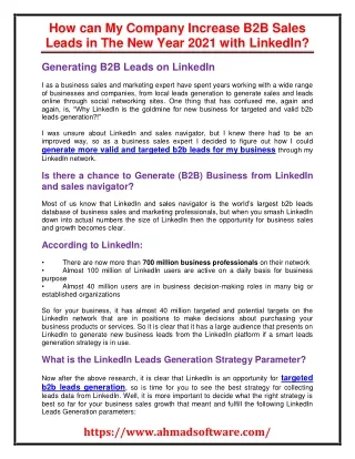 how can my company increase b2b sales leads