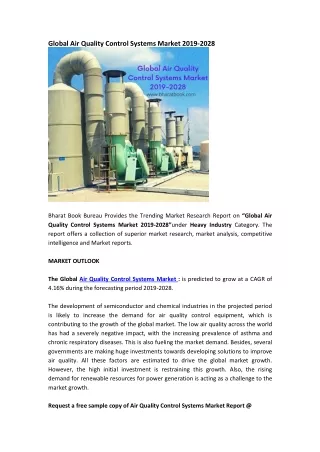 global air quality control systems market 2019