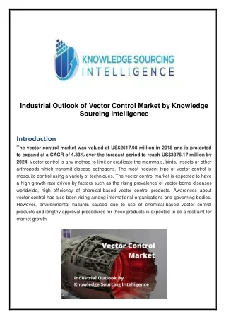 Industrial Outlook of Vector Control Market