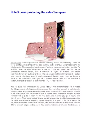 note 9 cover protecting the sides bumpers