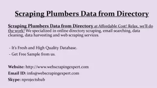 scraping plumbers data from directory