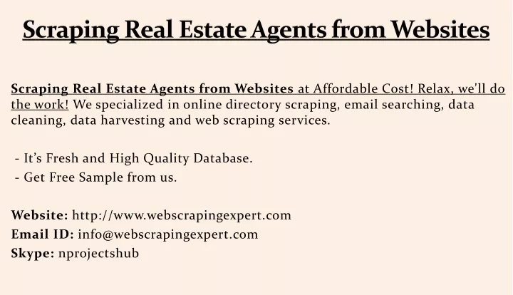 scraping real estate agents from websites