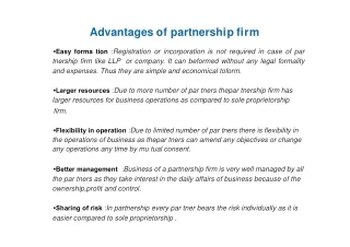99registrations - Advantages of Partnership Firm