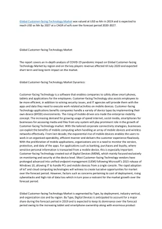global customer facing technology market
