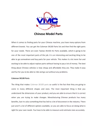 chinese model parts