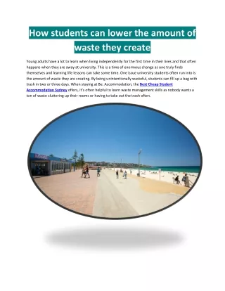 how students can lower the amount of waste they