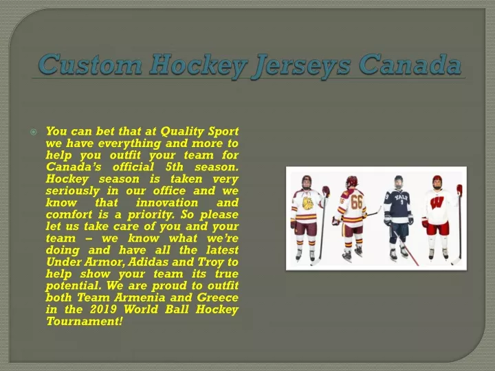 custom hockey jerseys canada