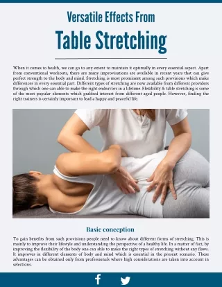 Versatile Effects From Table Stretching