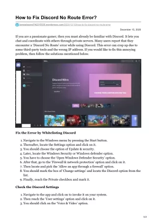 how to fix discord no route error