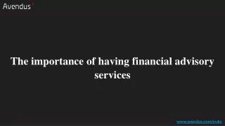 the importance of having financial advisory
