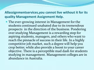 allassignmentservices you cannot live without it for its quality management assignment help