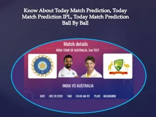 Cricket Match Prediction, Today Match Prediction Who Will Win