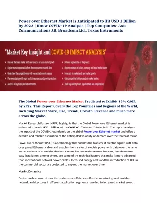 power over ethernet market is anticipated