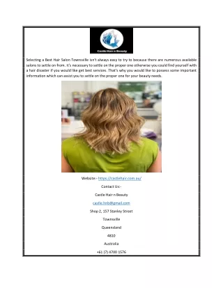 Hairdressers Townsville | Castlehair.com.au