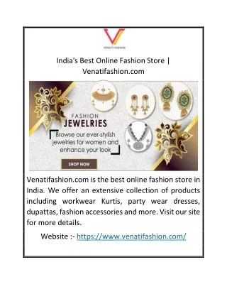 India's Best Online Fashion Store | Venatifashion.com