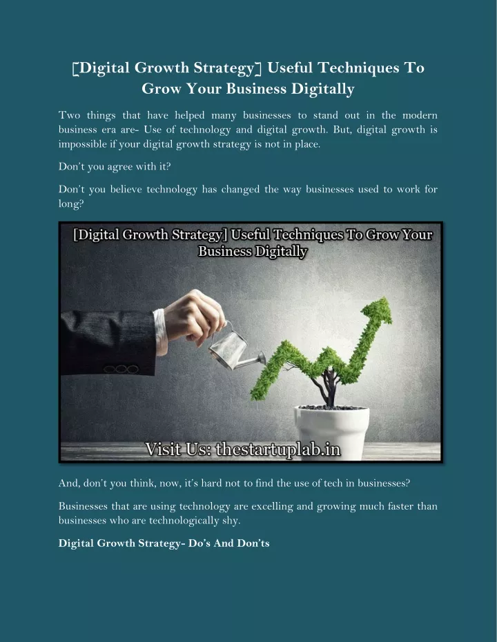 digital growth strategy useful techniques to grow