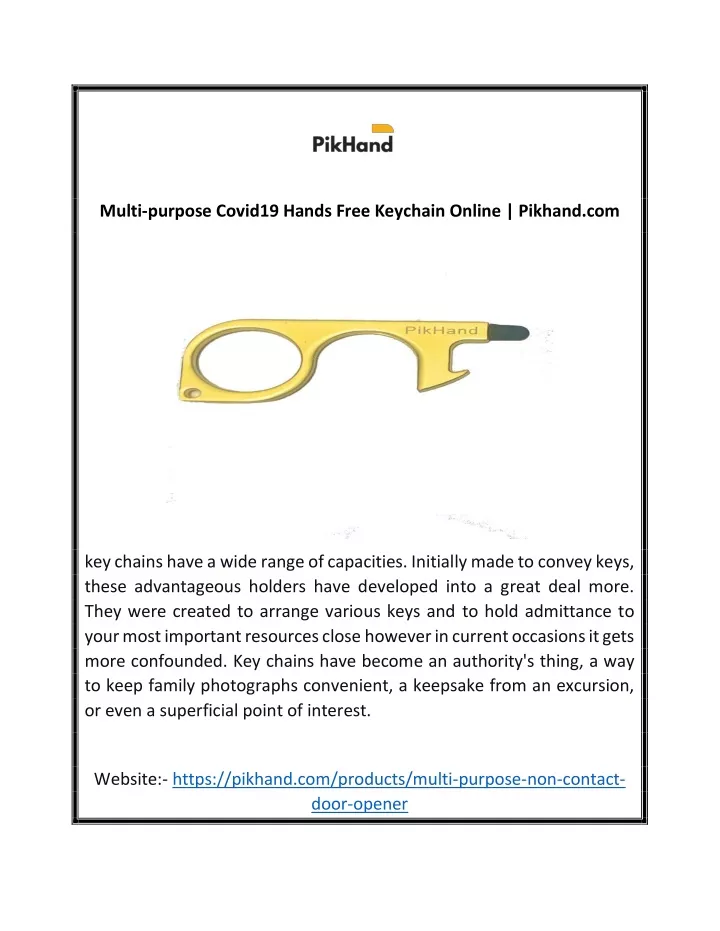 multi purpose covid19 hands free keychain online