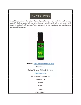 Buy Healthy Extra Virgin Olive Oil | Timperio