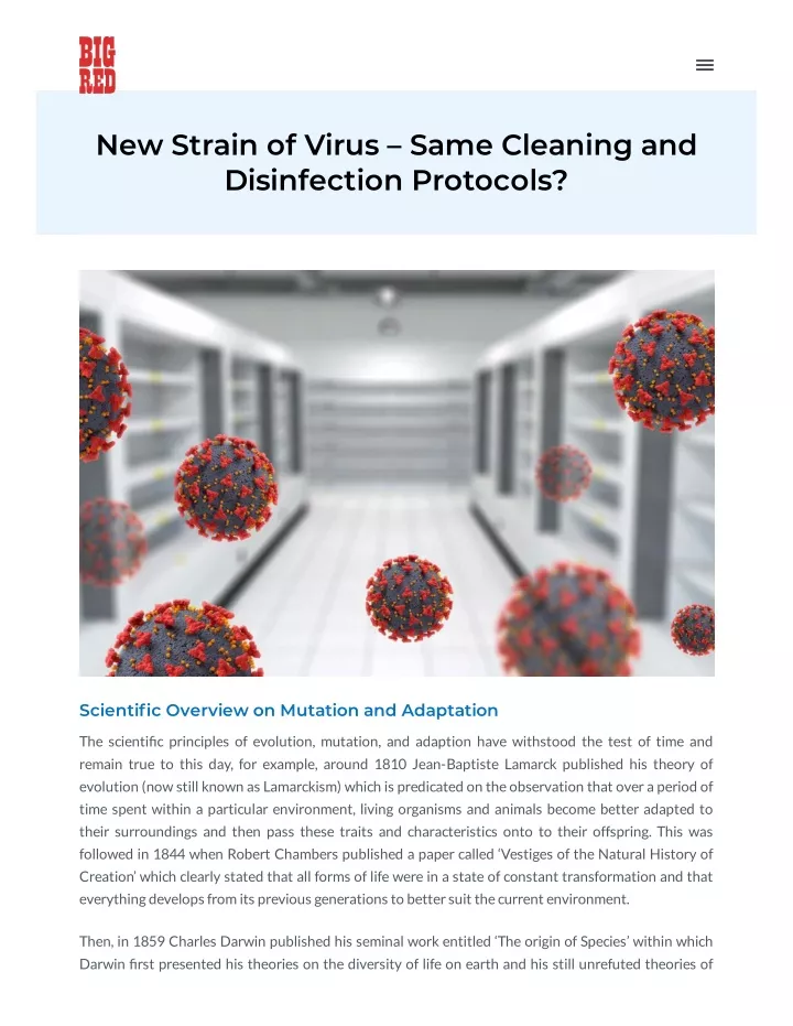 new strain of virus same cleaning