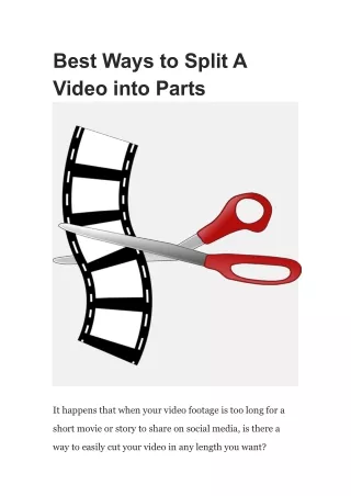 How to Split a video into Parts?