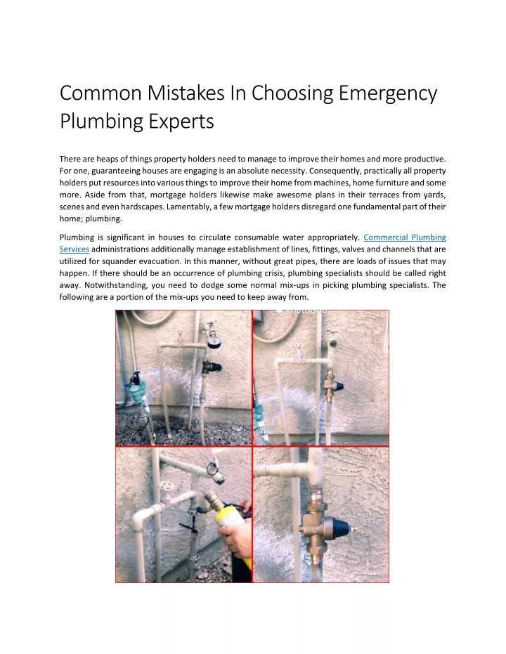 common mistakes in choosing emergency plumbing