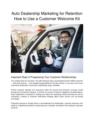 auto dealership marketing for retention