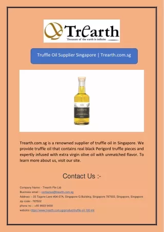 truffle oil supplier singapore trearth com sg