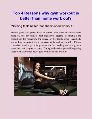top 4 reasons why gym workout is better than home