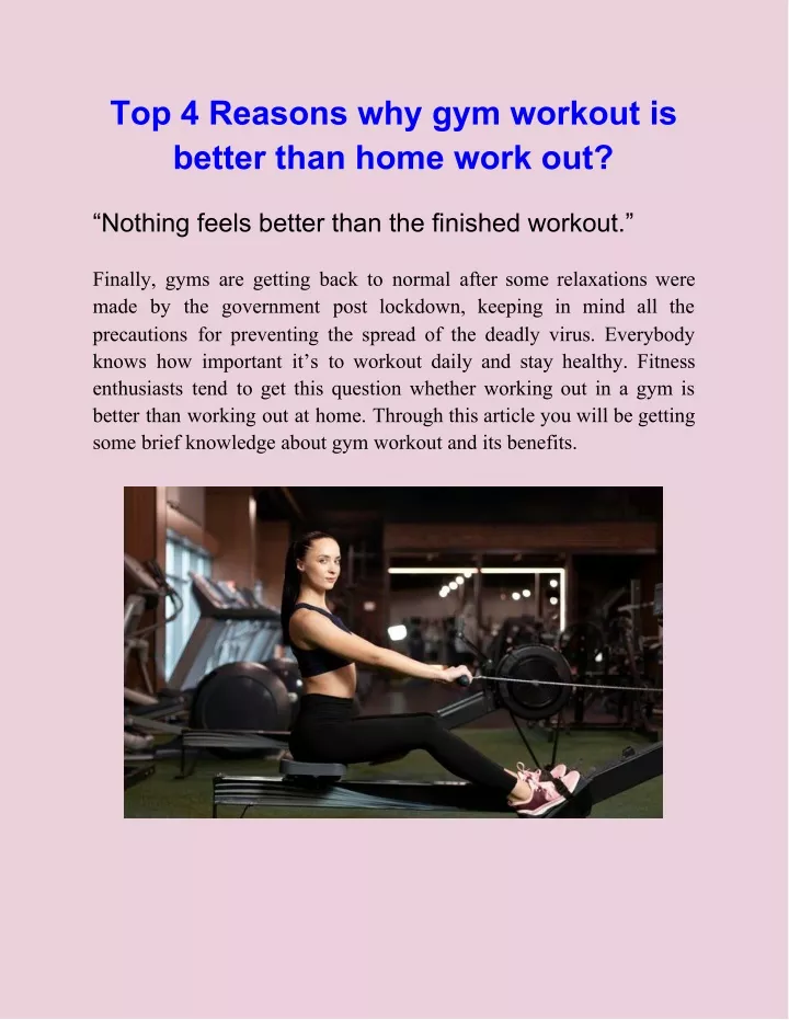 top 4 reasons why gym workout is better than home