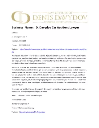 D. Davydov Car Accident Lawyer