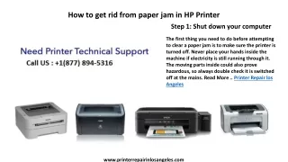 How to get rid from paper jam in HP Printer