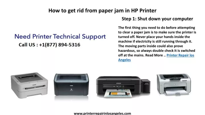 how to get rid from paper jam in hp printer