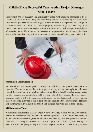 5 skills every successful construction project
