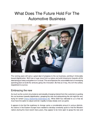 What Does The Future Hold For The Automotive Business